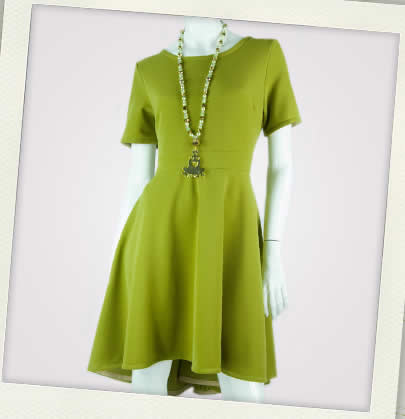 olive green high-low dress